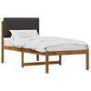 vidaXL Bedframe met gestoffeerd hoofdbord Naturel en donkergrijs
