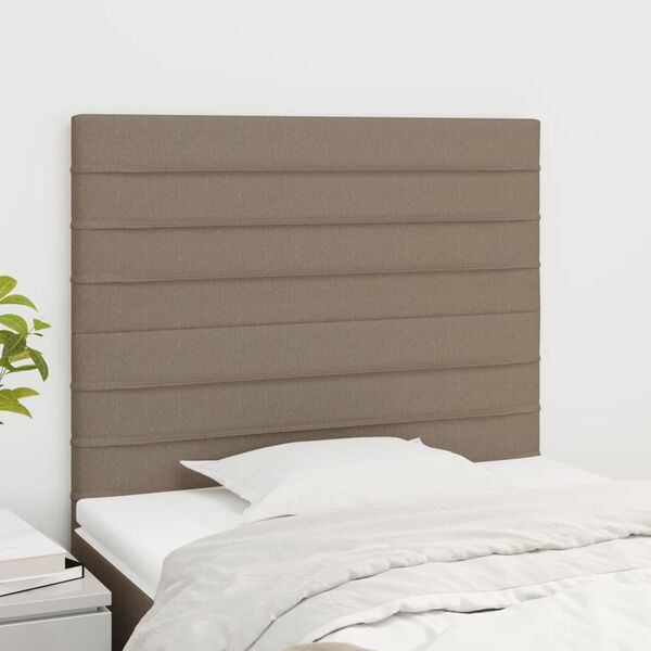 vidaXL Hoofdbord taupe 80x5x118/128 cm Stof