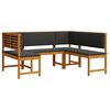 vidaXL Tuinbankset 3 pcs Bruin Massief Acaciahout