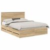 vidaXL Bedframe met lade Sonoma Eiken 150 x 200 cm Ingenieurshout