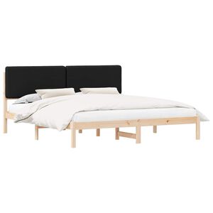 vidaXL Bedframe met Gevoerd Hoofdgedeelte Zwart 200 x 200 cm