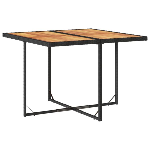 vidaXL 5-delige Tuinset met kussens poly rattan zwart