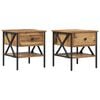 vidaXL Nachtkastje met lade 2 pcs Oud hout 40 x 42 x 45 cm