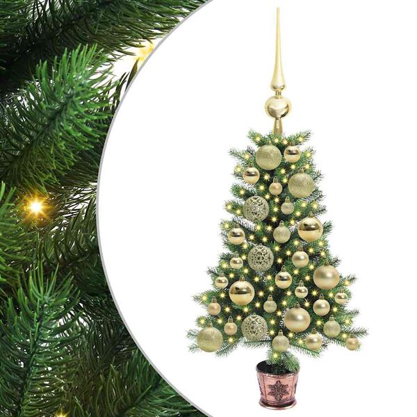 vidaXL Kerstboom met 150 LED met standaard Groen 65 cm PE