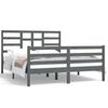 vidaXL Bedframe massief hout grijs 150x200 cm