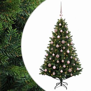 vidaXL Kunstkerstboom met kerstbal 120 cm 150 LED's Warmwit
