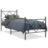 vidaXL Bedframe met hoofd- en voeteneinde metaal zwart 80x200 cm