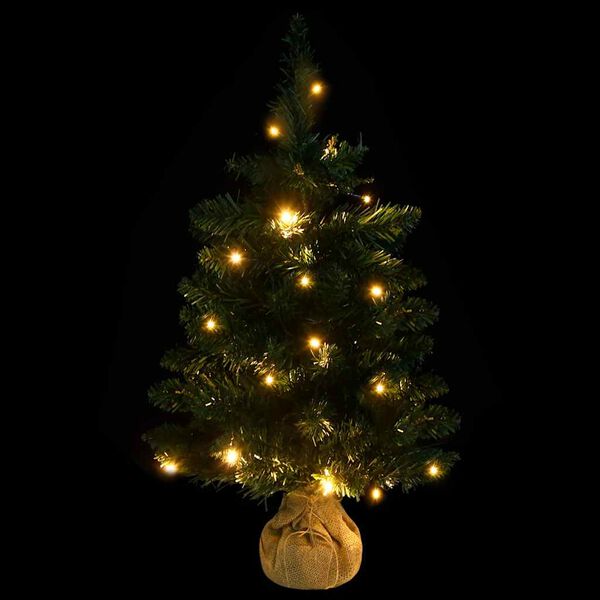 vidaXL Kunstkerstboom met verlichting en standaard 60 cm PVC groen
