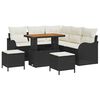 vidaXL Tuinbankenset 8 st Zwart poly rattan