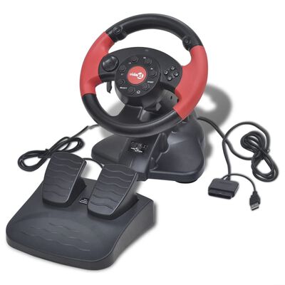 Gaming stuurwiel voor PS2/PS3/PC rood