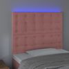 vidaXL Hoofdbord LED 100x5x118/128 cm fluweel roze