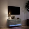 vidaXL Tv-wandmeubel met LED 80x31x35 cm grijs sonoma eikenkleurig