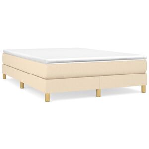 vidaXL Boxspring bed stof cr&egrave;mekleurig 140x200 cm
