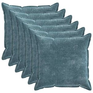 vidaXL Kussensloop 6 pcs HOUTEN Blauw 70 x 70 cm Chenille Stof