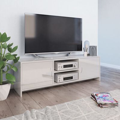 vidaXL Tv-meubel 120x30x37,5 cm bewerkt hout hoogglans wit