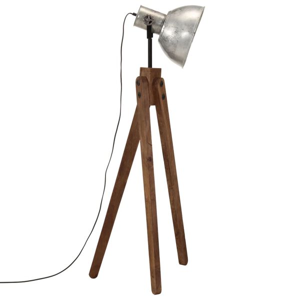 vidaXL Vloerlamp 25 W E27 45x45x120 cm vintage zilverkleurig