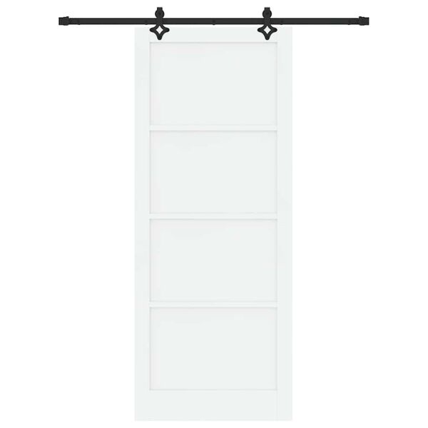 vidaXL Schuifdeur Wit en zwart 93 x 232 cm Massief grenenhout