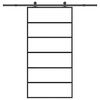 vidaXL Schuifdeur met beslagset 102x205 cm aluminium en ESG-glas
