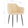 vidaXL Eetkamerstoelen 2 st fluweel cr&egrave;mekleurig