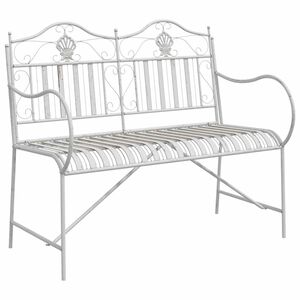 vidaXL Tuinbank 2 -Seater 103,5 x 59 x 89 cm Staal Antiek wit