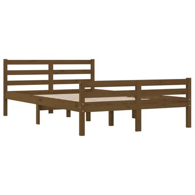 vidaXL Bedframe massief hout honingbruin 120x190 cm