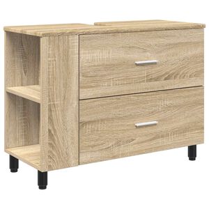 vidaXL Badkamer Waskom Sonoma Eiken 80 x 35 x 60 cm Bewerkt hout
