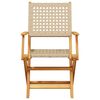 vidaXL Tuinstoelen 8 st inklapbaar poly rattan en massief hout beige