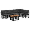 vidaXL Tuinbankenset 8 st Zwart en Donkergrijs poly rattan