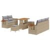 vidaXL Tuinbankenset 10 st 7-Aantal zitplaatsen Beige en Licht Grijs