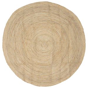 vidaXL Gebied Tapijt Wit &Oslash; 180 cm Jute