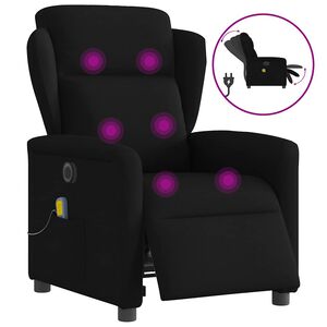 vidaXL Massagestoel elektrisch verstelbaar stof zwart