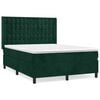 vidaXL Boxspring met matras fluweel donkergroen 140x200 cm