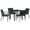 vidaXL Tuin eettafelset 5 st Zwart en Grijs PE Rattan