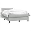 vidaXL Boxspring met matras fluweel lichtgrijs 120x220 cm