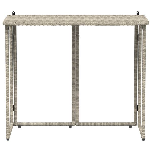 vidaXL Tuintafel inklapbaar 90x51x75 cm poly rattan lichtgrijs