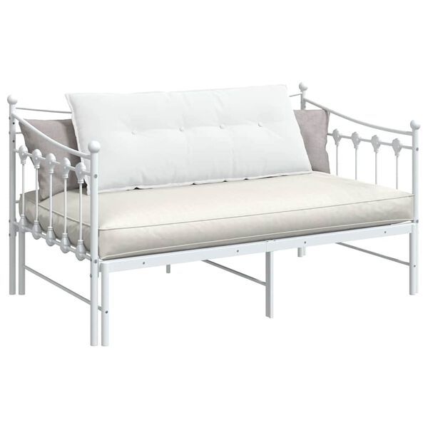 vidaXL Rugkussen Wit 120 x 19 x 50 cm Stof