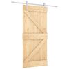 vidaXL Schuifdeur 90 x 210 cm Massief grenenhout Natuurlijk en Wit