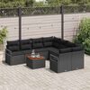 vidaXL Tuinbankenset met kussen 9 pcs Zwart poly rattan