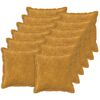 vidaXL Kussensloop 12 st HOUTEN Geel 50 x 50 cm Microfiber Fleece
