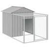 vidaXL Kippenhok met ren lichtgrijs 117x201x123 cm gegalvaniseerd staal