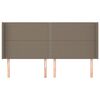 vidaXL Hoofdbord met randen 183x16x118/128 cm stof taupe