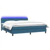 vidaXL Boxspring met matras en LED fluweel donkerblauw 180x220 cm