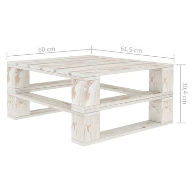 vidaXL 6-delige Loungeset pallet hout wit