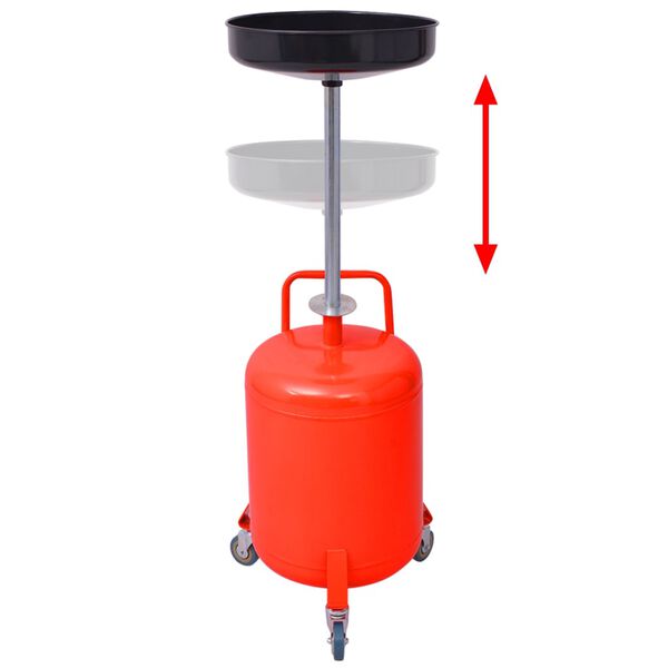 vidaXL Olie opvangtank 49,5 L staal rood