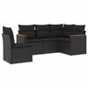 vidaXL Patio Sofa Set 5-zits Black