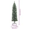 vidaXL Kunstmatige slanke kerstboom met 150 LED Groen en Wit 120 cm