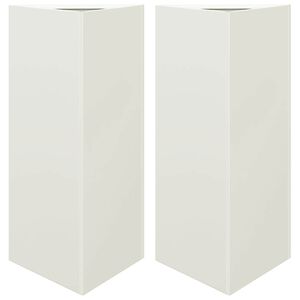 vidaXL Plantenbakken 2 st driehoek 40x34,5x75 cm staal wit