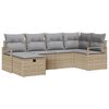 vidaXL Tuin Sofa Set met kussen met opslag 6 pcs Beige poly rattan