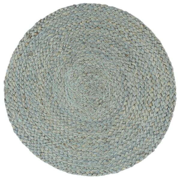 vidaXL Placemats 4 st rond 38 cm jute olijfgroen