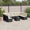 vidaXL 10-delige Loungeset met kussens poly rattan zwart
